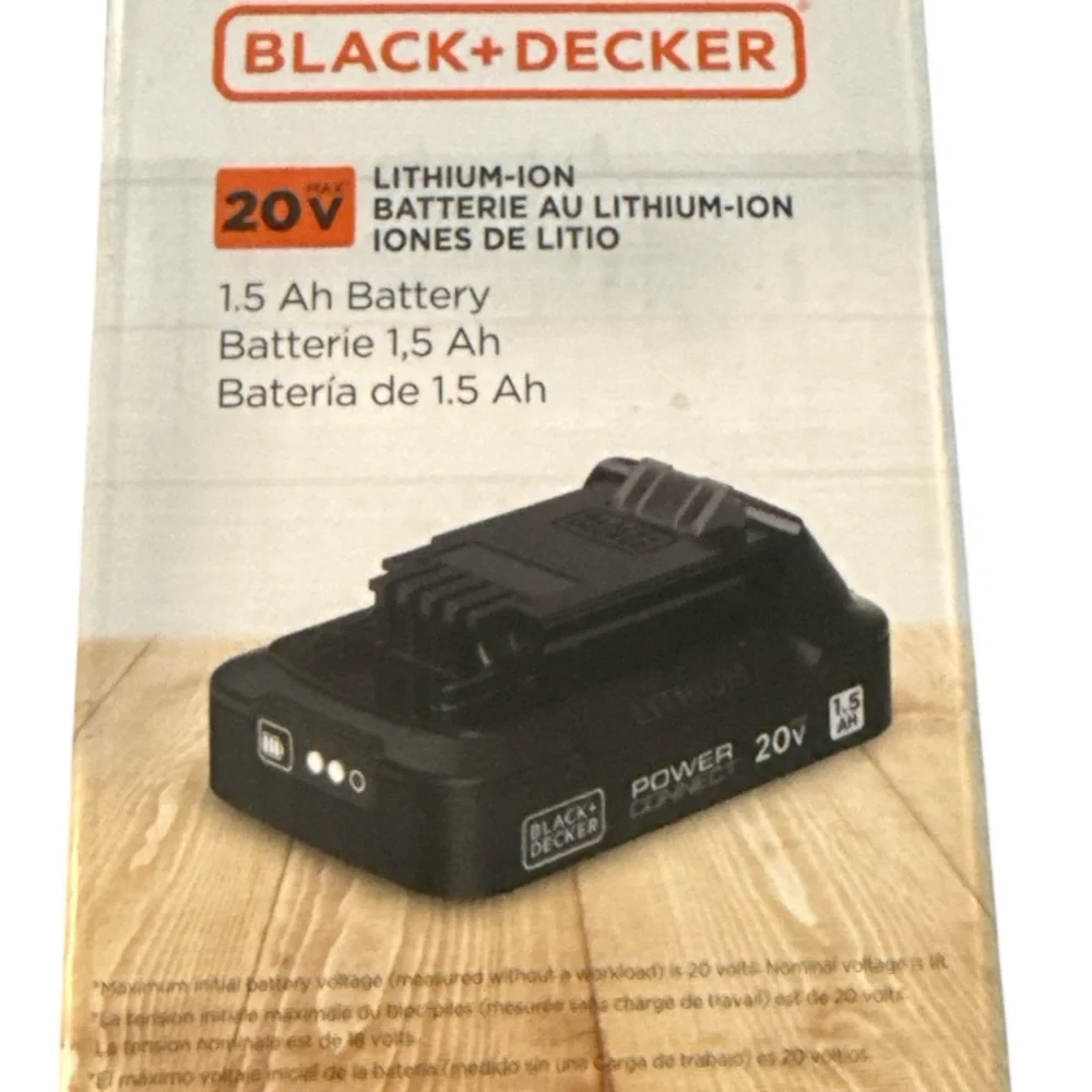 🔋 BLACK+DECKER 20V Lithium Battery – 1.5Ah PowerConnect Replacement Battery